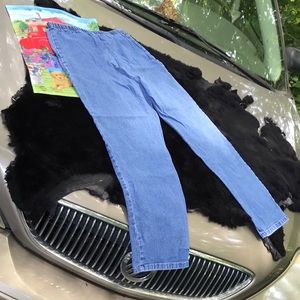 Laura Scott Petite Elastic Waist Back Denim Blue Jeans Pull On 6P Cropped Ankle